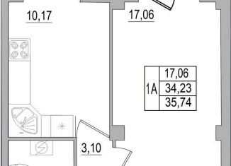 Продается 1-ком. квартира, 37.3 м2, Псков, улица Юности, 32, ЖК Смарт-квартал