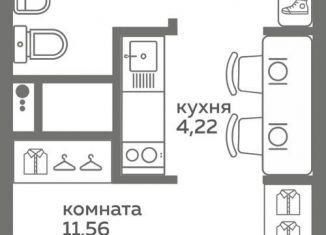 Продам квартиру студию, 22.5 м2, Тюмень, Калининский округ, улица Вадима Бованенко, 10