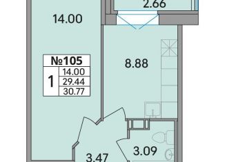 Продажа однокомнатной квартиры, 30.8 м2, Ленинградская область