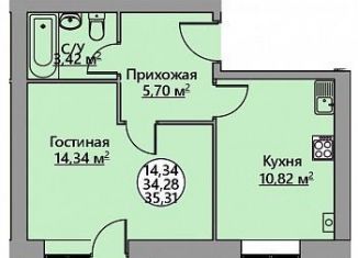 Продам 1-ком. квартиру, 35.3 м2, Краснодарский край