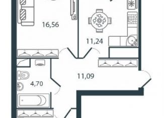 Продам 2-комнатную квартиру, 58.7 м2, Тверь, улица Левитана, 72Б