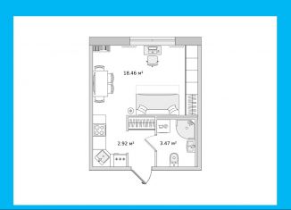 Квартира на продажу студия, 25.9 м2, поселок Бугры, Гаражный проезд, 23к2, ЖК Новые Горизонты