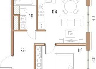 Продается 1-ком. квартира, 39.4 м2, Санкт-Петербург, улица Стахановцев, 1