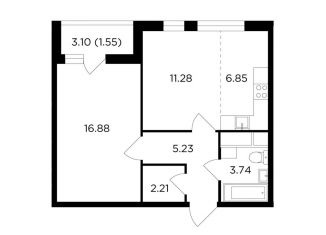 Продам двухкомнатную квартиру, 47.7 м2, Московская область, жилой комплекс Одинград квартал Семейный, 5