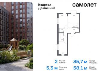 Продается 2-ком. квартира, 58.1 м2, Москва, ЮВАО, жилой комплекс Квартал Домашний, 2