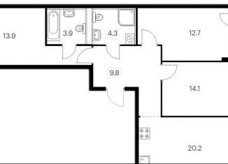 Продаю 3-ком. квартиру, 80 м2, Казань, Советский район, жилой комплекс Сиберово, 1