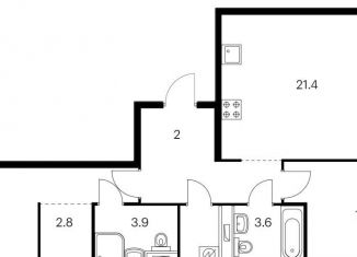 Продажа 2-комнатной квартиры, 68.7 м2, Казань, Советский район, жилой комплекс Сиберово, 1