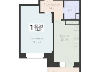 Продается 1-комнатная квартира, 43.3 м2, Подольск, Садовая улица, 3к1