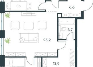 Продам трехкомнатную квартиру, 78.2 м2, Москва