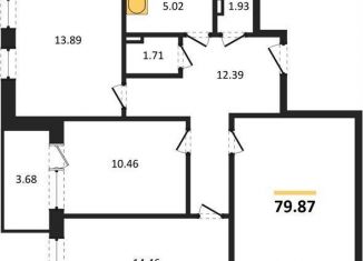 3-ком. квартира на продажу, 79.9 м2, Воронеж, Центральный район