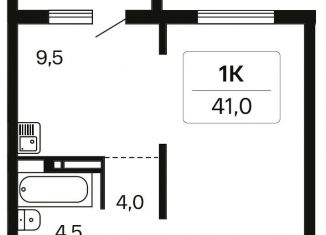 1-комнатная квартира на продажу, 41 м2, Новосибирская область, Игарская улица, 5