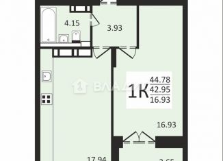 Продаю 1-комнатную квартиру, 44.8 м2, Муром, Колхозная улица, 24