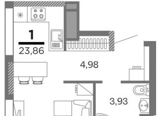 1-комнатная квартира на продажу, 23.9 м2, Рязанская область