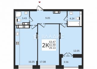 Продаю 2-ком. квартиру, 63.5 м2, Муром, Колхозная улица, 24