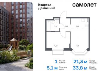 Продажа 1-ком. квартиры, 33.8 м2, Москва, метро Борисово, жилой комплекс Квартал Домашний, 2