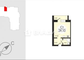 Продается квартира студия, 29.1 м2, Ковров, Еловая улица, 94/3