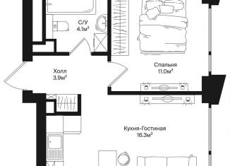 Продажа 1-комнатной квартиры, 35.3 м2, Москва, станция Зорге, улица Маршала Бирюзова, 1к1