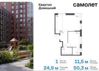 Продажа 1-комнатной квартиры, 50.3 м2, Москва, метро Борисово, жилой комплекс Квартал Домашний, 1