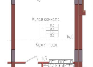 Продается квартира студия, 30.3 м2, Калининград, Центральный район