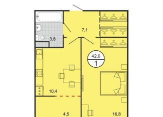 Продается 1-ком. квартира, 42.5 м2, Ставропольский край