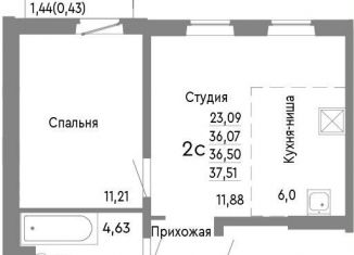 Продается двухкомнатная квартира, 36.5 м2, Челябинск, Нефтебазовая улица, 1к2