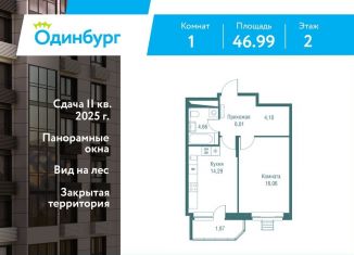 Продам 1-комнатную квартиру, 47 м2, Московская область