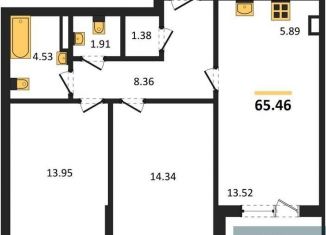 Продаю 2-ком. квартиру, 65.5 м2, Воронежская область