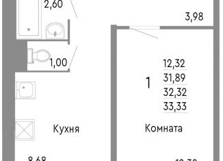 Продам 1-ком. квартиру, 32.3 м2, Челябинск, Нефтебазовая улица, 1к2, Советский район