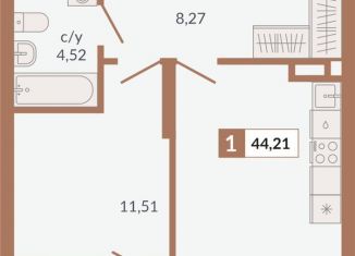 Продам 1-ком. квартиру, 44.2 м2, Свердловская область