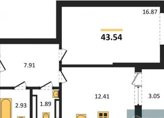 Продам 1-комнатную квартиру, 43.5 м2, Воронеж