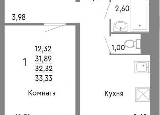 Продается 1-ком. квартира, 32.3 м2, Челябинск, Нефтебазовая улица, 1к2