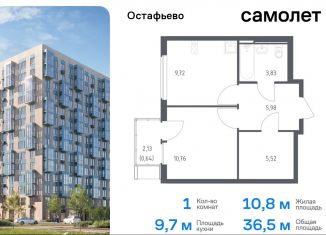 Продажа 1-комнатной квартиры, 36.5 м2, Москва, жилой комплекс Остафьево, к20