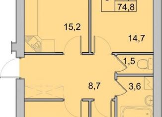 Продам 3-ком. квартиру, 74.8 м2, Вологда, Окружное шоссе, 39