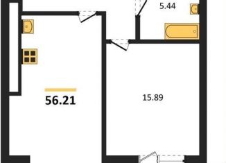 1-комнатная квартира на продажу, 56.2 м2, Воронеж, Центральный район, улица Революции 1905 года