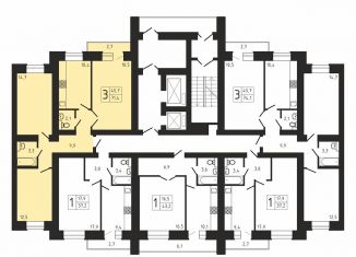 Трехкомнатная квартира на продажу, 71.4 м2, Саратов, улица имени Ю.И. Менякина, 6, Волжский район