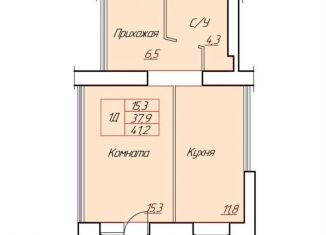 Продается 1-комнатная квартира, 41.2 м2, Череповец