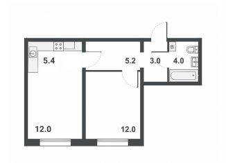 Продажа двухкомнатной квартиры, 41.6 м2, Киров, Прибрежный бульвар, 6, ЖК Ривер Парк