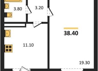 Продажа однокомнатной квартиры, 38.4 м2, село Ямное, улица Генерала Черткова, 2