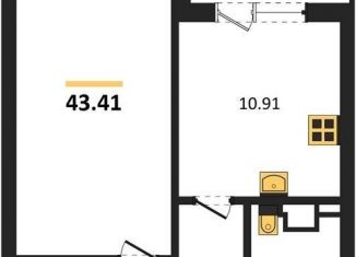 Продажа 1-ком. квартиры, 43.4 м2, Воронеж, Центральный район