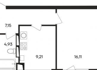 Продается однокомнатная квартира, 37.4 м2, Крым