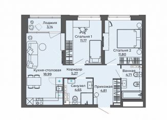 Продаю 2-комнатную квартиру, 64.5 м2, Екатеринбург, улица Блюхера, 26