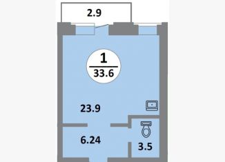 Продаю квартиру студию, 33.6 м2, Красноярск, Соколовская улица, 52