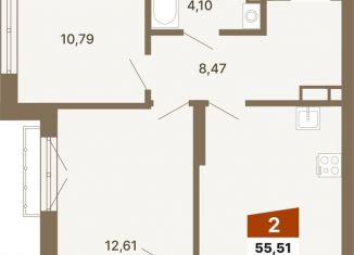 Продается 2-комнатная квартира, 55.5 м2, Екатеринбург, метро Геологическая