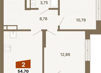 Продам 2-ком. квартиру, 54.7 м2, Екатеринбург, метро Геологическая