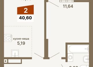 Продажа однокомнатной квартиры, 40.6 м2, Свердловская область