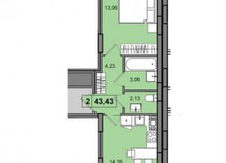 Продам 2-ком. квартиру, 43.4 м2, Ульяновск, ЖК Прибрежный Спецмашстрой, проспект Маршала Устинова, 27А