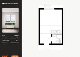 Продается квартира студия, 24 м2, Москва, жилой комплекс Мичуринский Парк, 2к4, ЗАО