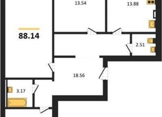 Продажа 3-ком. квартиры, 88.1 м2, Отрадненское сельское поселение