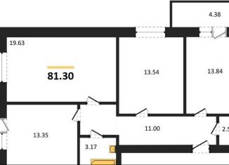 Продажа трехкомнатной квартиры, 81.3 м2, Воронежская область