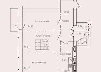 Продается двухкомнатная квартира, 76 м2, Архангельская область, проспект Труда, 76